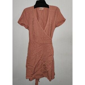 Marine Layer Sz M Frances Wrap Dress in Pink Dusty Rose Mini